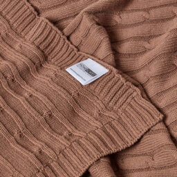 Homescapes Cotton Cable Knit Throw, Chocolate, 150 X 200 Cm - thumbnail 9