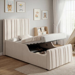 Single Upholstered Hydraulic Storage Bed With Headboard And Large Storage Space - thumbnail 1