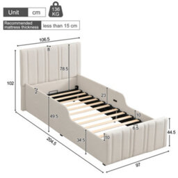 Single Upholstered Hydraulic Storage Bed With Headboard And Large Storage Space - thumbnail 8