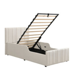Single Upholstered Hydraulic Storage Bed With Headboard And Large Storage Space - thumbnail 9