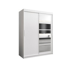 Arte Modern White Roma I Sliding Door Wardrobe W1500mm H2000mm D620mm Mirrored Vertical Handles Sleek Storage Solution - thumbnail 1