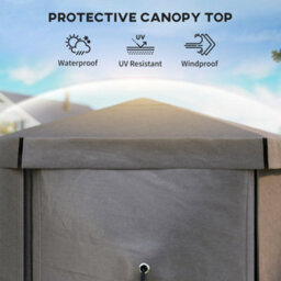 Outsunny 3 X 3(M) Hexagon Pop Up Gazebo With 5 Sides, Netting, Brown - thumbnail 6