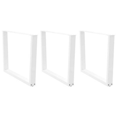 Berkfield Dining Table Legs V-Shape 3 Pcs White 100X(72-73.3) Cm Steel - image 1