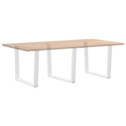 Berkfield Dining Table Legs V-Shape 3 Pcs White 100X(72-73.3) Cm Steel - thumbnail 8