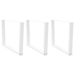 Berkfield Dining Table Legs V-Shape 3 Pcs White 100X(72-73.3) Cm Steel - thumbnail 1