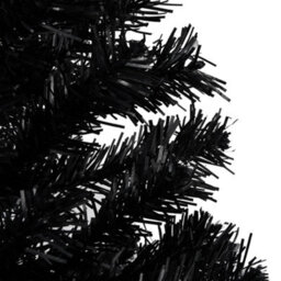 Berkfield Artificial Christmas Tree With Leds&ball Set Black 180 Cm Pvc - thumbnail 5