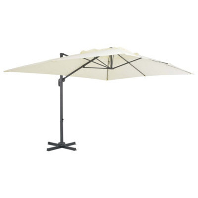 Walplus Cantilever Garden Parasol With Aluminium Pole 400X300 Cm Sand - image 1