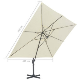 Walplus Cantilever Garden Parasol With Aluminium Pole 400X300 Cm Sand - thumbnail 9