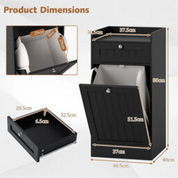 Tilt Out Laundry Cabinet Bathroom Storage Cabinet With Drawer - thumbnail 2