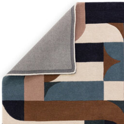 Blue Teal Handmade Abstract Geometric Wool 12-14mm Thick Stain-Resistant Rug For Bedroom, & Dining Room-200Cm X 300Cm - thumbnail 5