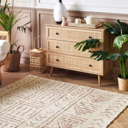 Beliani Elara Home Beige Cotton Rug 140 X 200 Cm Geometric Hand-Tufted - thumbnail 2