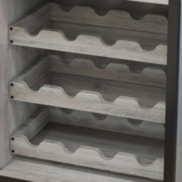 Wooden Wine Bar Cabinet With Wine Rack Stemware Holders And Mesh Door (H)92Cm X (W)70Cm X (D)35Cm, Grey - thumbnail 6