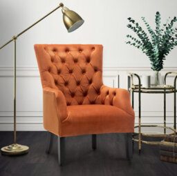 Velvet Orange Gabriella Accent Chair - thumbnail 1
