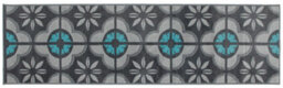Bravich Hard Wearing Hessian Backed Stair Runner Kitchen Mat - Texas Blue & Grey Floral - 60X600Cm (2'x20') - thumbnail 4