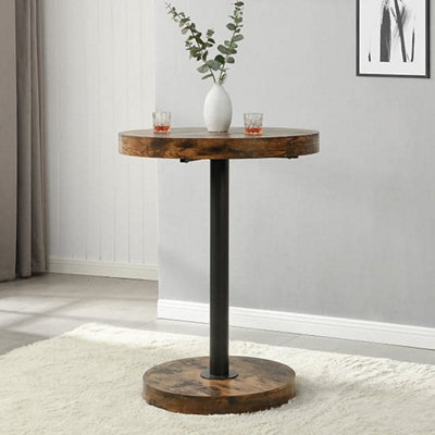 Furniture in Fashion Havana Wooden Bar Table Round In Rustic Oak - image 1