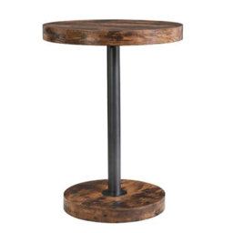 Furniture in Fashion Havana Wooden Bar Table Round In Rustic Oak - thumbnail 2