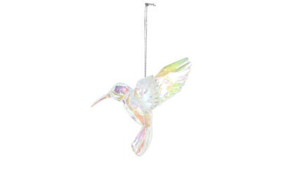 Gisela Graham Christmas Rainbow Acrylic Hummingbird Hanging Ornament 7.5 X 11 X 9.5 Cm