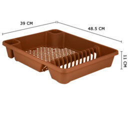 KetoPlastics Rose Gold 2 Piece Kitchen Set - Large Dish Drainer And Rectangle Washing Up Bowl - thumbnail 5