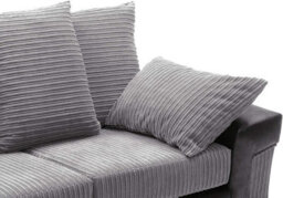 Rio Fabric 3&2 Seater Sofa Set Foam Seating Black-Grey - thumbnail 4