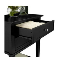 2 Drawer Side Table Bedside Cabinet In Black - thumbnail 5