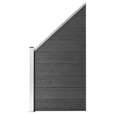 Berkfield Fence Panel Wpc 95X(105-180) Cm Black - image 1
