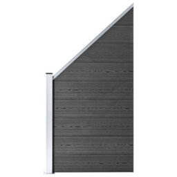 Berkfield Fence Panel Wpc 95X(105-180) Cm Black - thumbnail 1