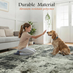 Bedlooms Frost Cashmere Rug 120X170Cm, Modern Abstract Rug, Anti Slip, Stain Resistant, Bed & Dining Room Rug - thumbnail 5