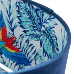 First Choice Lighting Parrot Velvet Blue Parrot Design 30Cm Pendant Or Table Lamp Shade - thumbnail 4