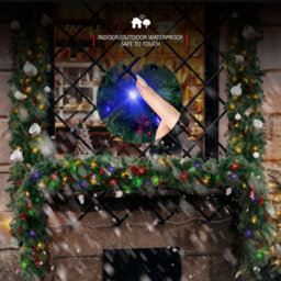 Verymerry 9Ft Pre-Lit Garland 2In1 Dual-Color - Warm White/multi Colour With 50 Led Lights With Auto-Off Timer, 9 Lighting Modes - thumbnail 4