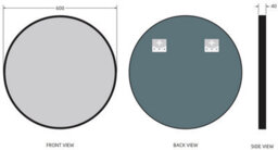 Affine 600 X 600mm Black Wall Mounted Bathroom Mirror Framed Round Design 4mm Glass - thumbnail 4