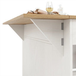 Abrihome Kitchen Island With Removable Partitions & Tempered Glass In White/black Wood Grain Finish - thumbnail 6