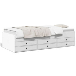 Berkfield Daybed With Drawers Without Mattress White 90X190 Cm Single - thumbnail 2