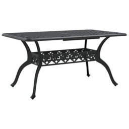 Berkfield 5 Piece Garden Dining Set Black Cast Aluminium - thumbnail 3