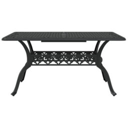 Berkfield 5 Piece Garden Dining Set Black Cast Aluminium - thumbnail 4