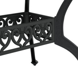 Berkfield 5 Piece Garden Dining Set Black Cast Aluminium - thumbnail 5