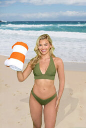 Gc Gaveno Cavailia 1Pk Beach Towel Cabana Stripe Sand Free 100X200 Orange - thumbnail 2