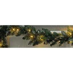 Geezy Christmas Garland With Lights & Timer Mantle Door Stairs Xmas Decor 270Cm 9Ft - thumbnail 5