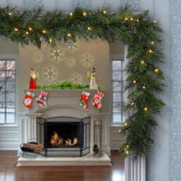 Geezy Christmas Garland With Lights & Timer Mantle Door Stairs Xmas Decor 270Cm 9Ft - thumbnail 7