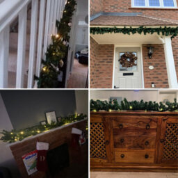 Geezy Christmas Garland With Lights & Timer Mantle Door Stairs Xmas Decor 270Cm 9Ft - thumbnail 4