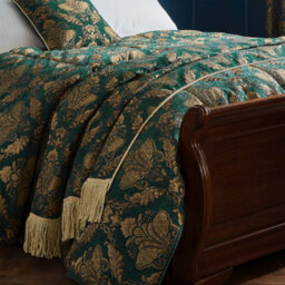 Paoletti Shiraz Traditional Floral Damask Jacquard Fringed Throw - thumbnail 3