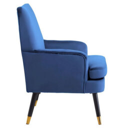 Fwstyle Loretta Midnight Blue Velvet Accent Padded Armchair - thumbnail 4