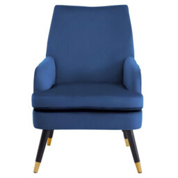 Fwstyle Loretta Midnight Blue Velvet Accent Padded Armchair - thumbnail 3