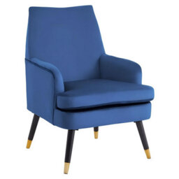 Fwstyle Loretta Midnight Blue Velvet Accent Padded Armchair - thumbnail 2