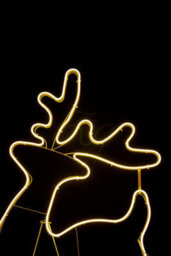 Shatchi Walking Reindeer Neon Effect Rope Light Silhouette Double Side 90 Warm White Leds Christmas Outdoor - thumbnail 3