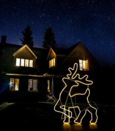 Shatchi Walking Reindeer Neon Effect Rope Light Silhouette Double Side 90 Warm White Leds Christmas Outdoor - thumbnail 2