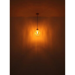 Luminosa Lighting Luminosa Jessica Dome Pendant Ceiling Light Gold Colours Matt Amber Glass Shade 1X E27 - thumbnail 5