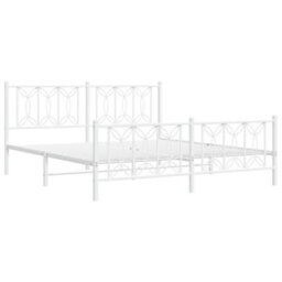 Berkfield Metal Bed Frame Without Mattress With Footboard White 183X213Cm - thumbnail 3