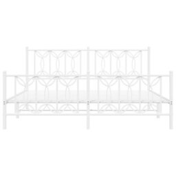 Berkfield Metal Bed Frame Without Mattress With Footboard White 183X213Cm - thumbnail 4