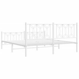 Berkfield Metal Bed Frame Without Mattress With Footboard White 183X213Cm - thumbnail 6