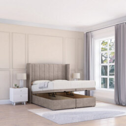 "Sloomy Falcon Pebble Plush 2Ft6 Ottoman Bed End Opening With Sprung Memory Mattress & 54"" Headboard-Small Single" - thumbnail 1
